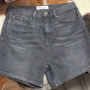 Women's Charcoal High-Rise Denim Shorts Garage
